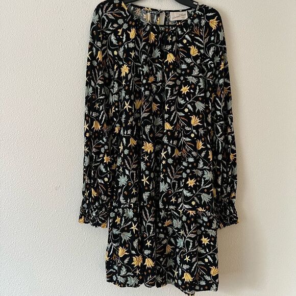 Universal Thread Black Floral Long sleeve Dress Size S - Picture 1 of 6